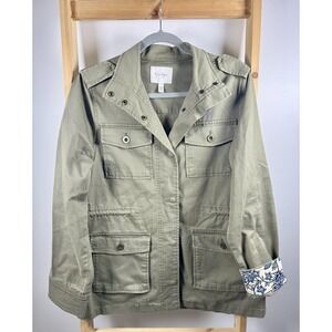 Jessica Simpson Army Green Military Field Jacket Women's S Cotton Blend Preowned